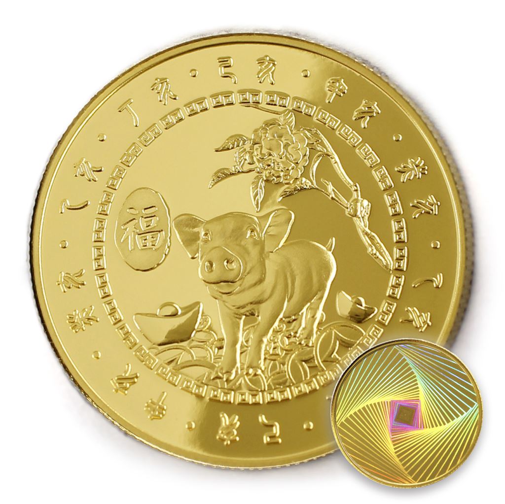 【金幣】豬年幻彩幣-迴32mm