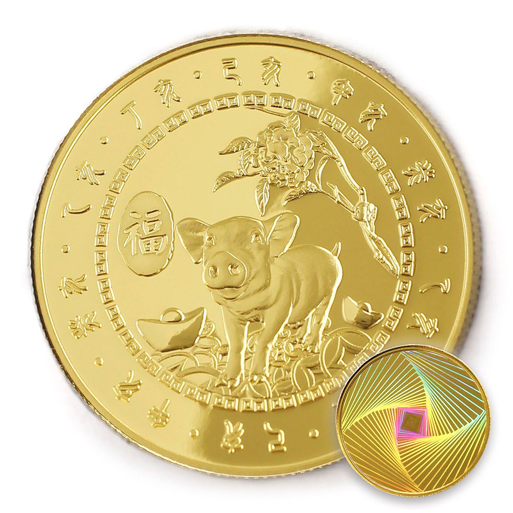 【銅幣】豬年幻彩幣-迴32mm