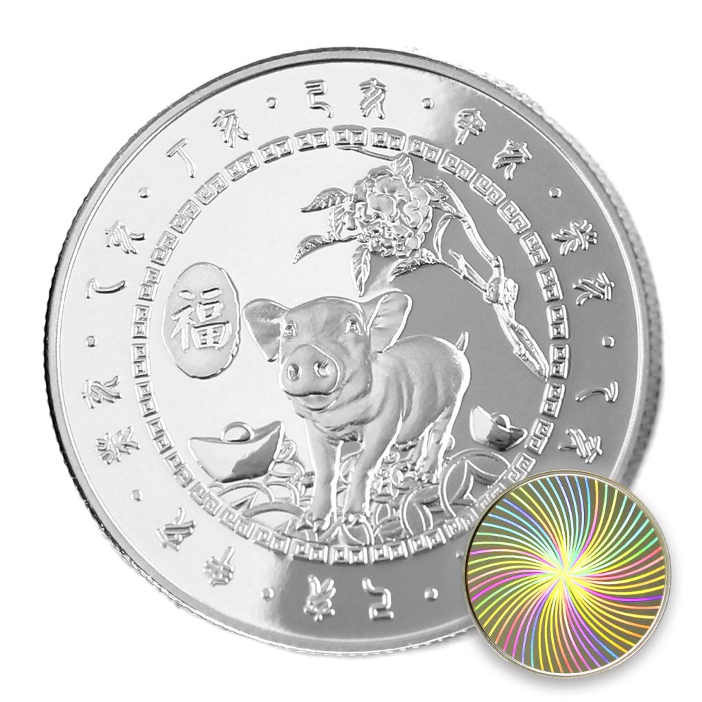 【銀幣】豬年幻彩幣-波32mm