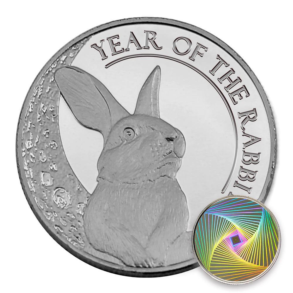 【銀幣】西洋兔年幻彩幣-迴32mm