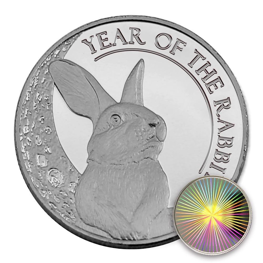 【銀幣】西洋兔年幻彩幣-耀32mm
