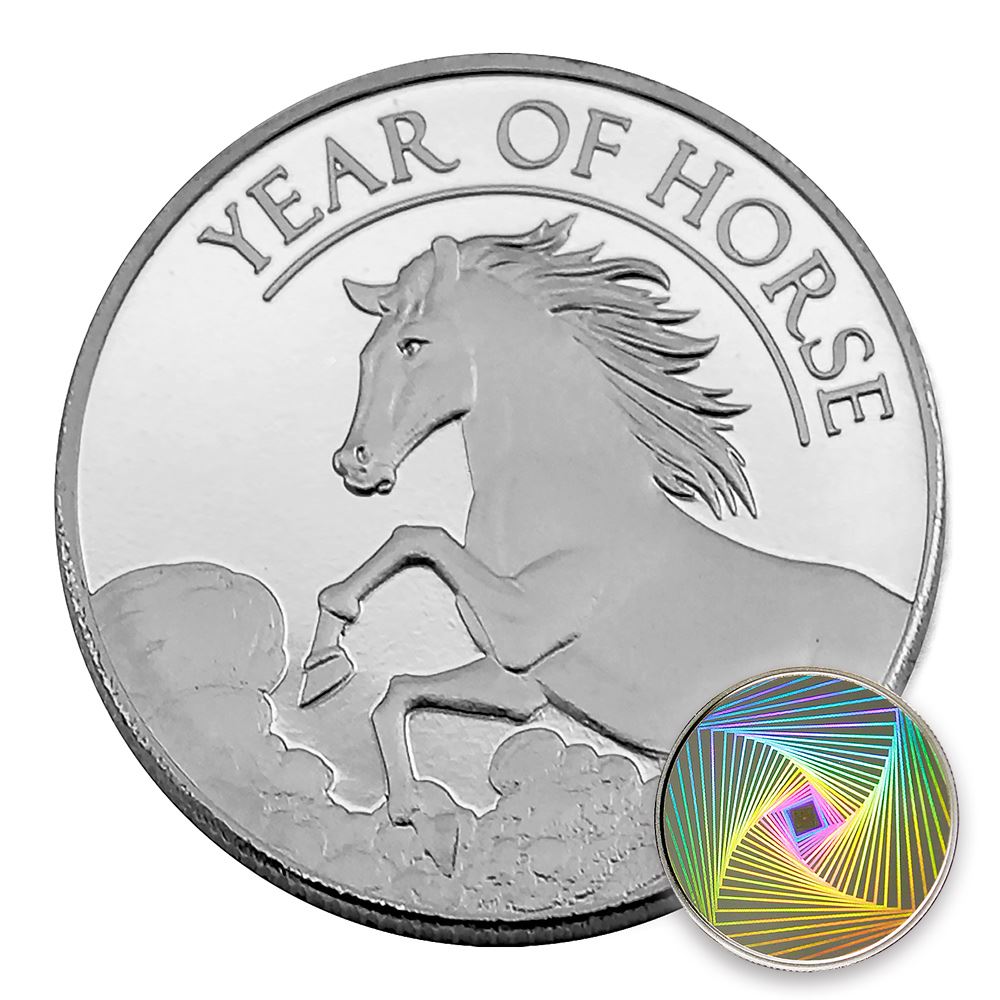 【銀幣】西洋馬年幻彩幣-迴32mm