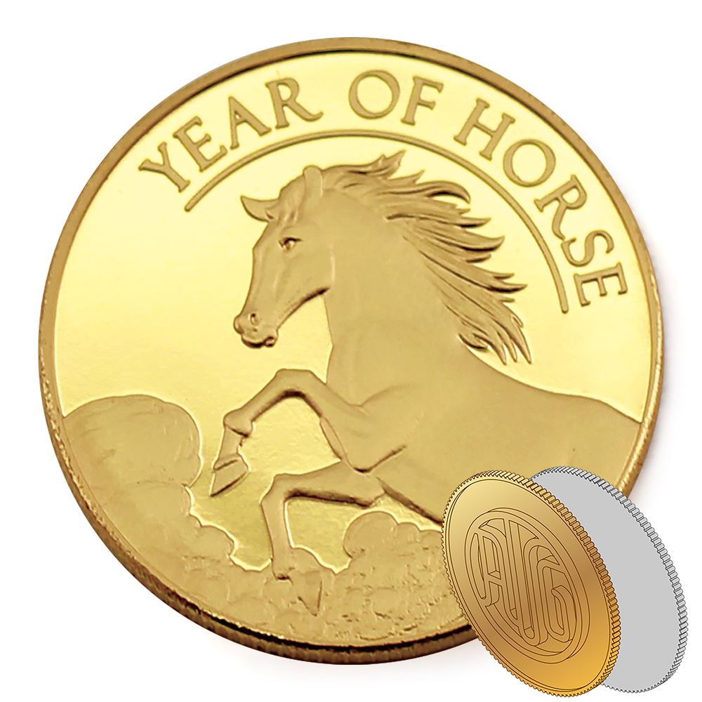 【金銀幣2】西洋馬年-鏡面雕刻32mm