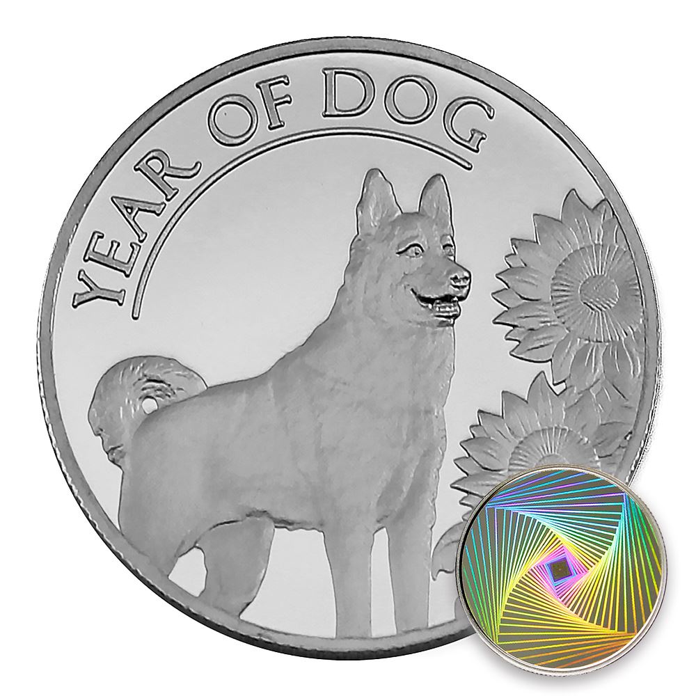【銀幣】西洋狗年幻彩幣-迴32mm